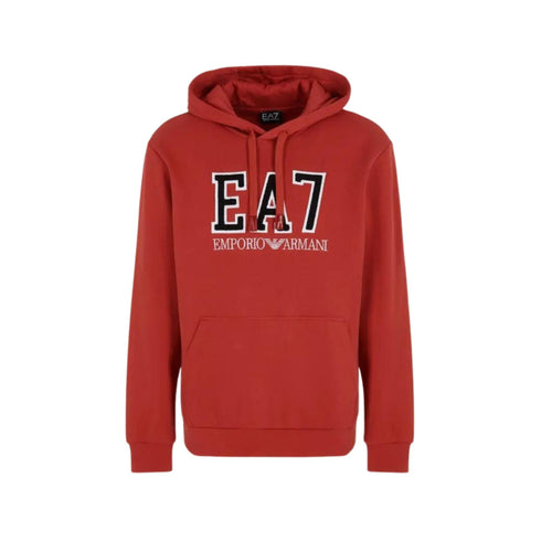 Felpa Uomo con tasca a marsupio Rosso EA7 Emporio Armani- Francavilla Moda
